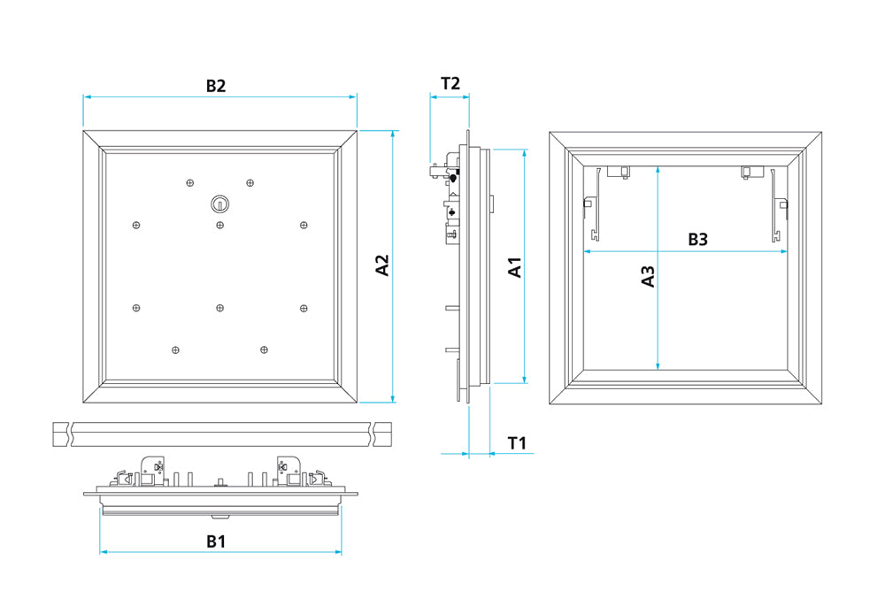 Alumatic Safe Plus 30 - Revisionsklappe - rauch-, luft- und staubdicht - Abmessungen